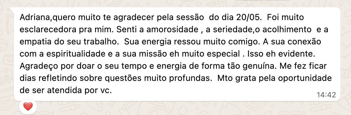 Relato e depoimento de cliente sobre os atendimentos da Yui Terapia Holística - Imagem 1